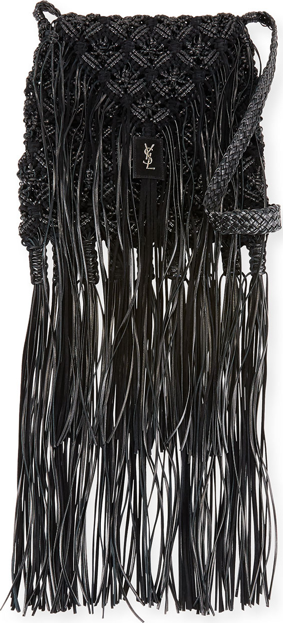 Saint Laurent Folk Tressee Crossbody Bag