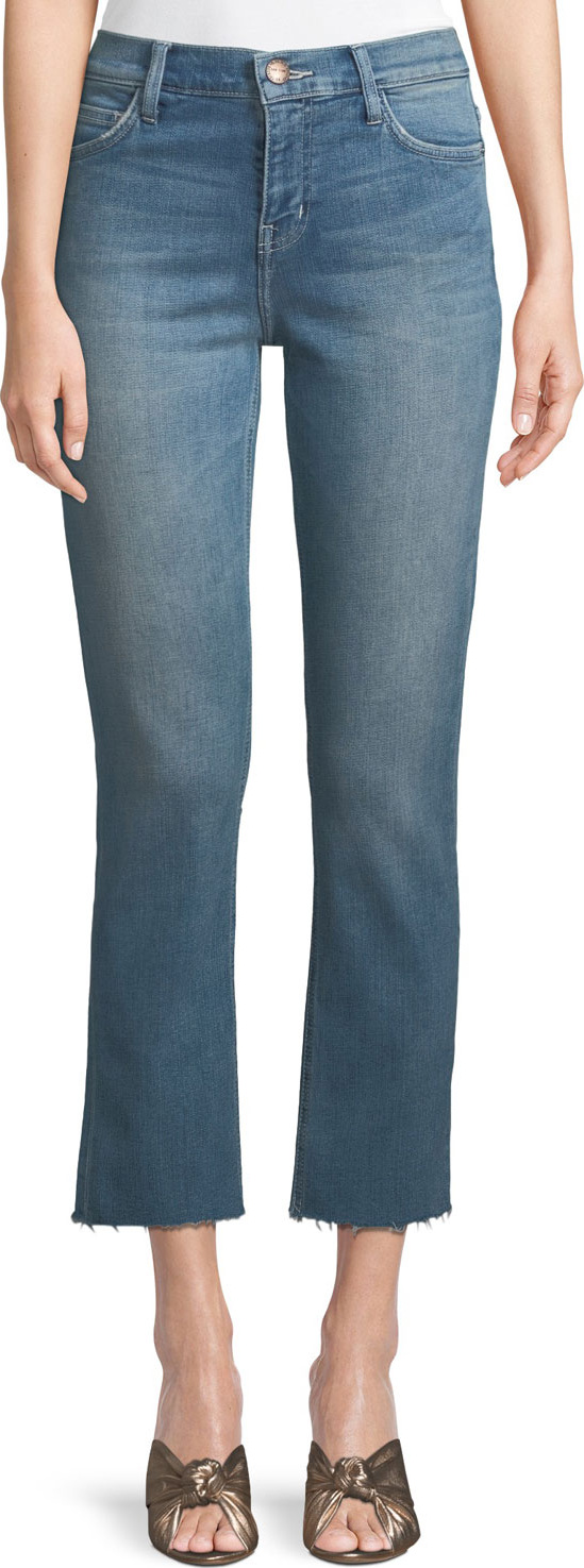 Current/Elliott High-Waist Cropped Straight-Leg Jeans
