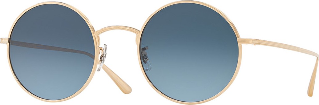 Oliver Peoples After Midnight Round Metal Sunglasses