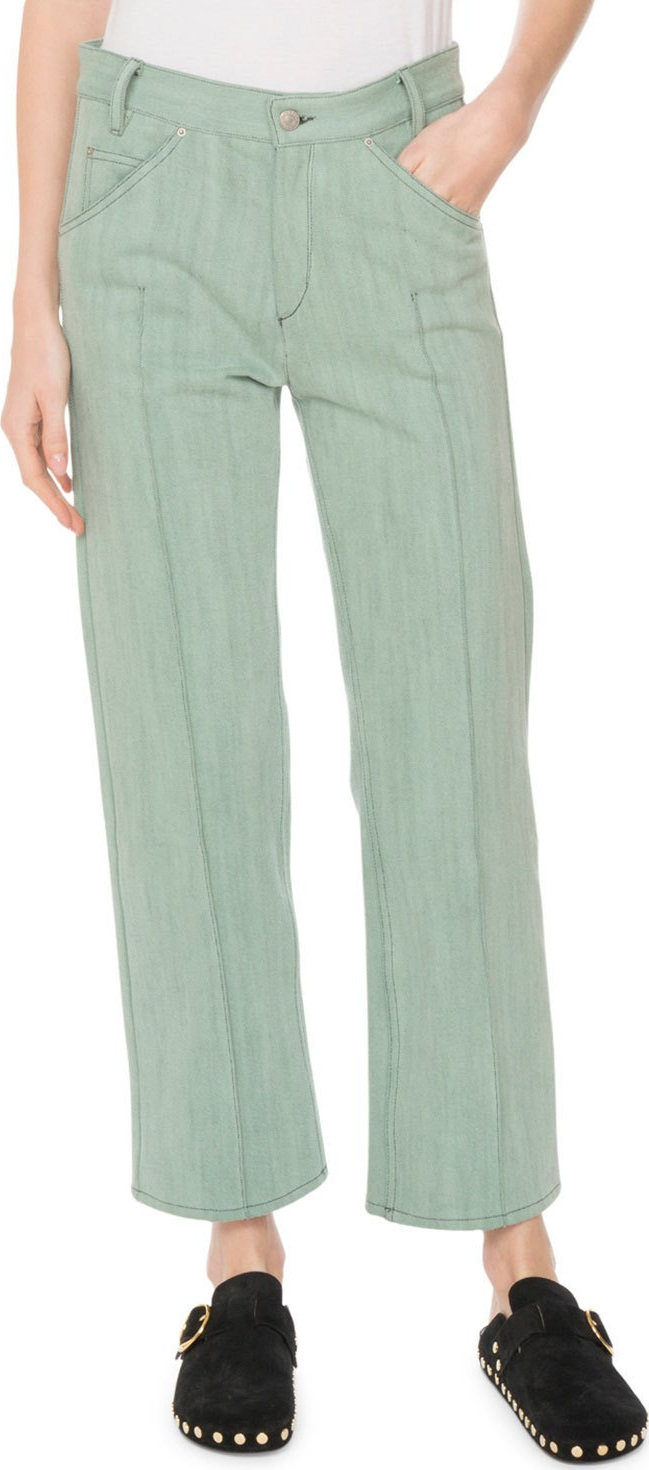 Isabel Marant Golky Mid-Rise Wide-Leg Cropped Jeans