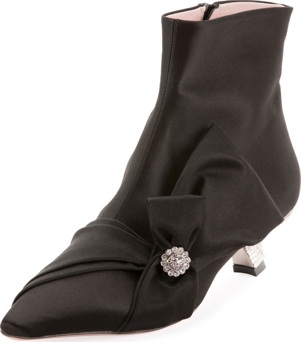 Roger Vivier Lavaliere Crystal-Heel Booties