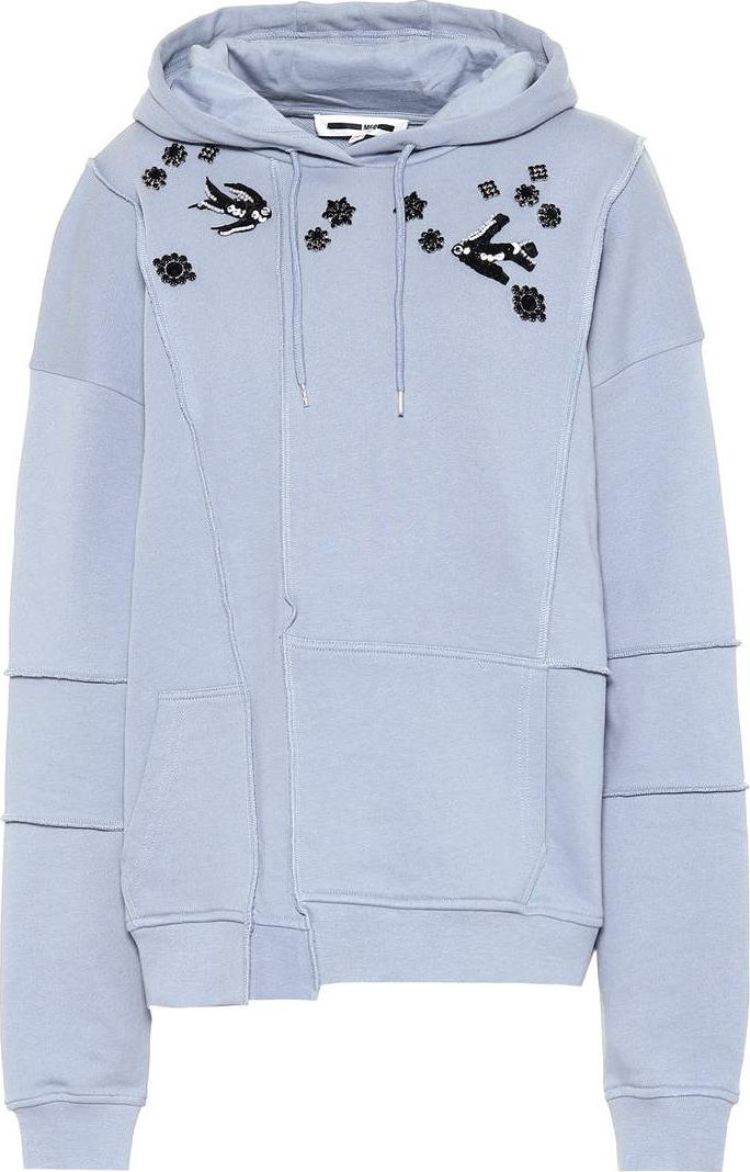 McQ - Alexander McQueen Embroidered stretch cotton hoodie