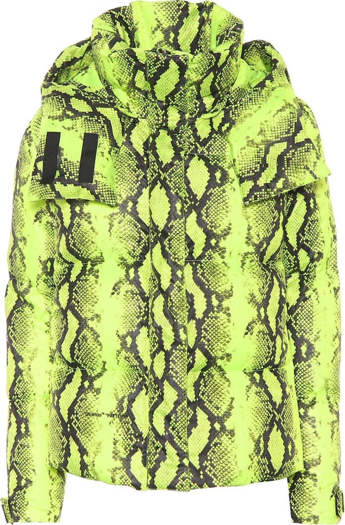 Off White Python-printed down jacket