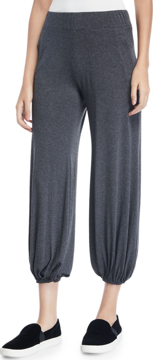 Norma Kamali Puff Cropped Jersey Jogger Pants