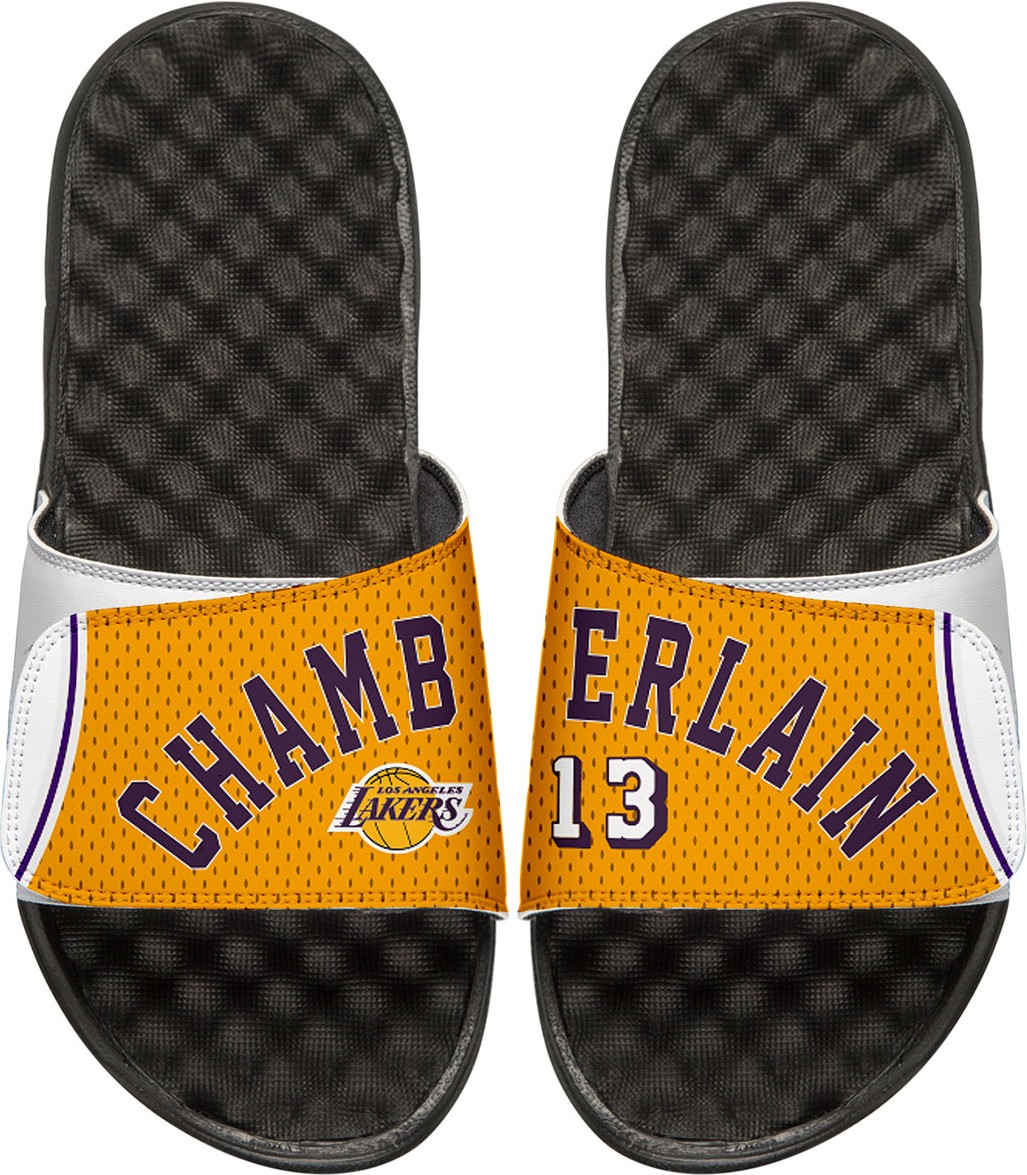 ISlide Men's NBA Retro Legends Wilt Chamberlain #13 Jersey Slide Sandals, White