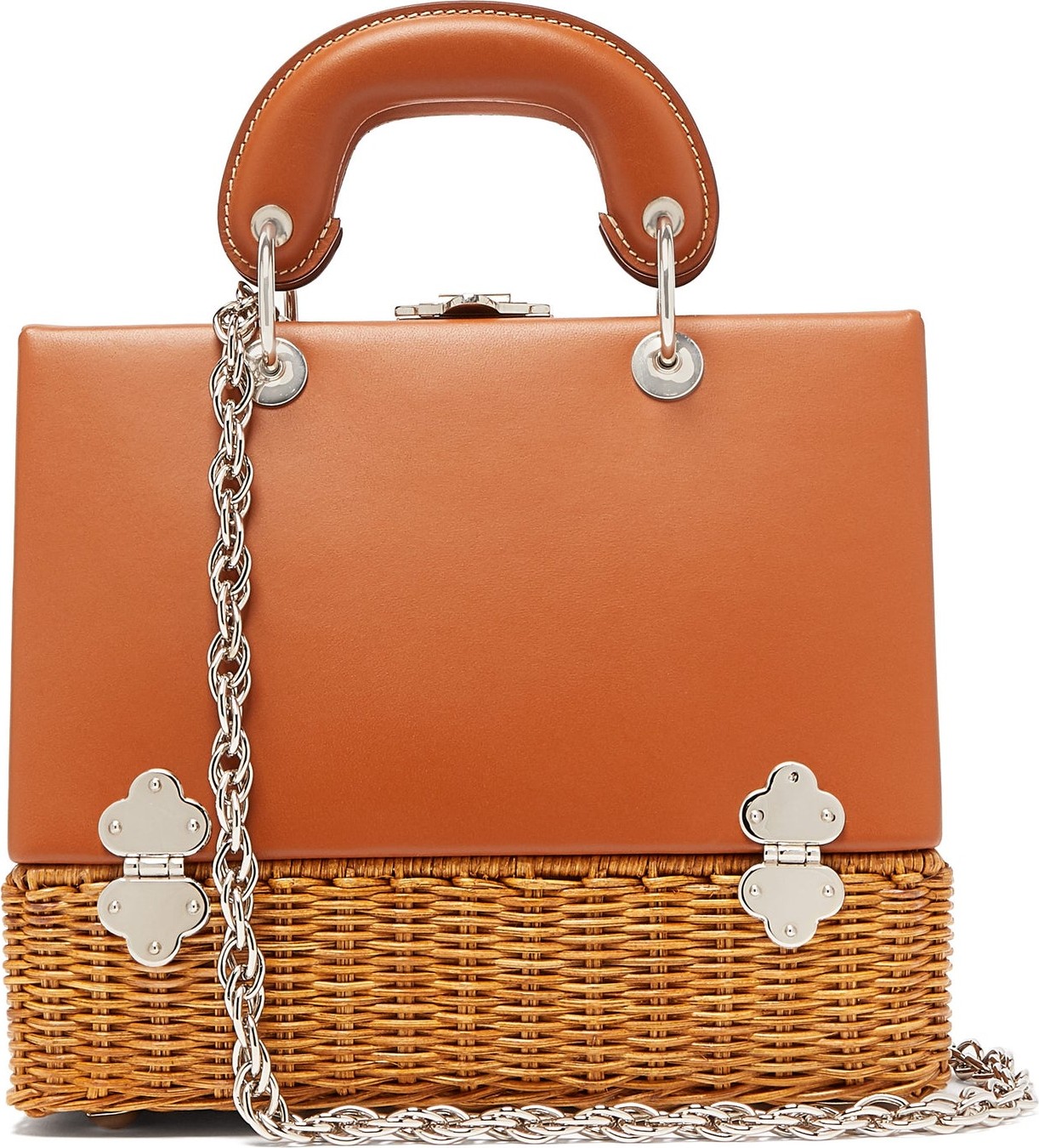 RODO Sixty-six large wicker & leather box bag