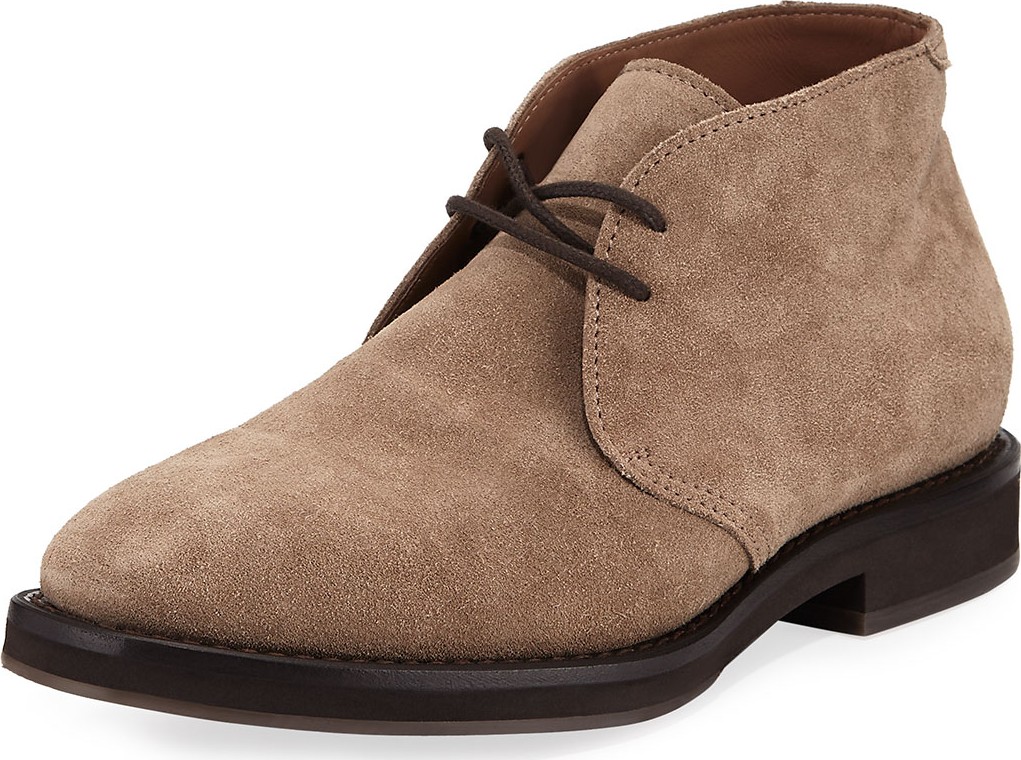 Brunello Cucinelli Men's Suede Desert Boot, Gray
