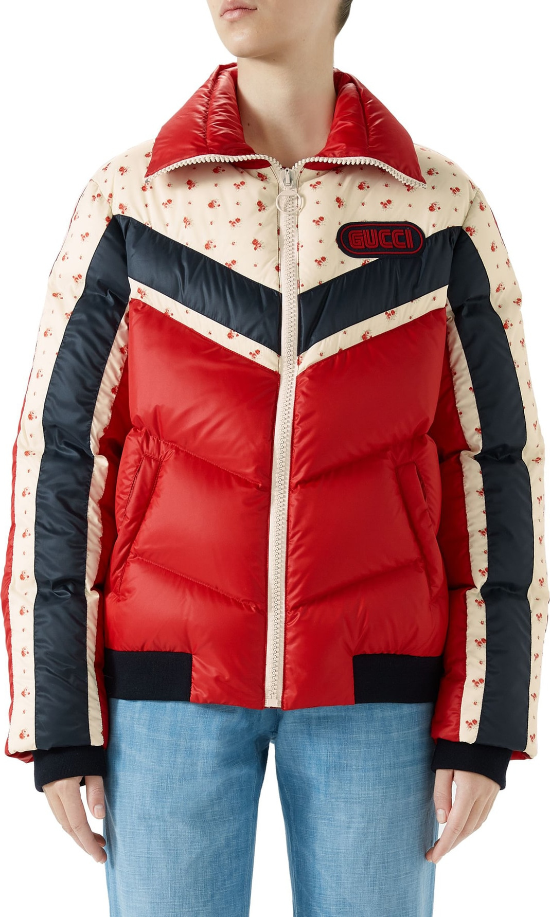 Gucci Floral & Stripe Puffer Jacket