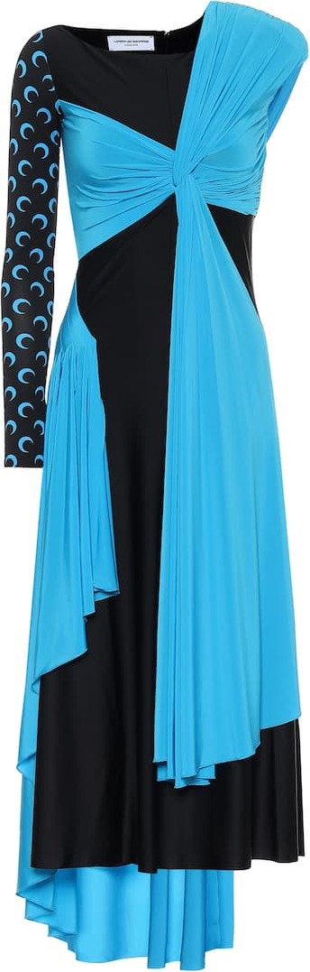 Marine Serre Printed stretch-jersey midi dress
