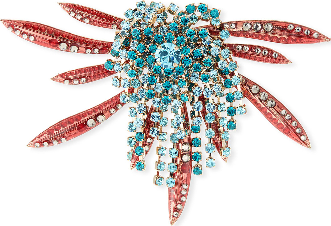 Dries Van Noten Half-Flower Petal Brooch w/ Strauss Center