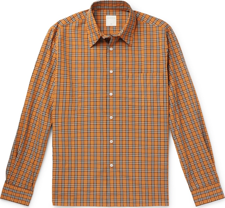 Sandro Checked Cotton-Poplin Shirt
