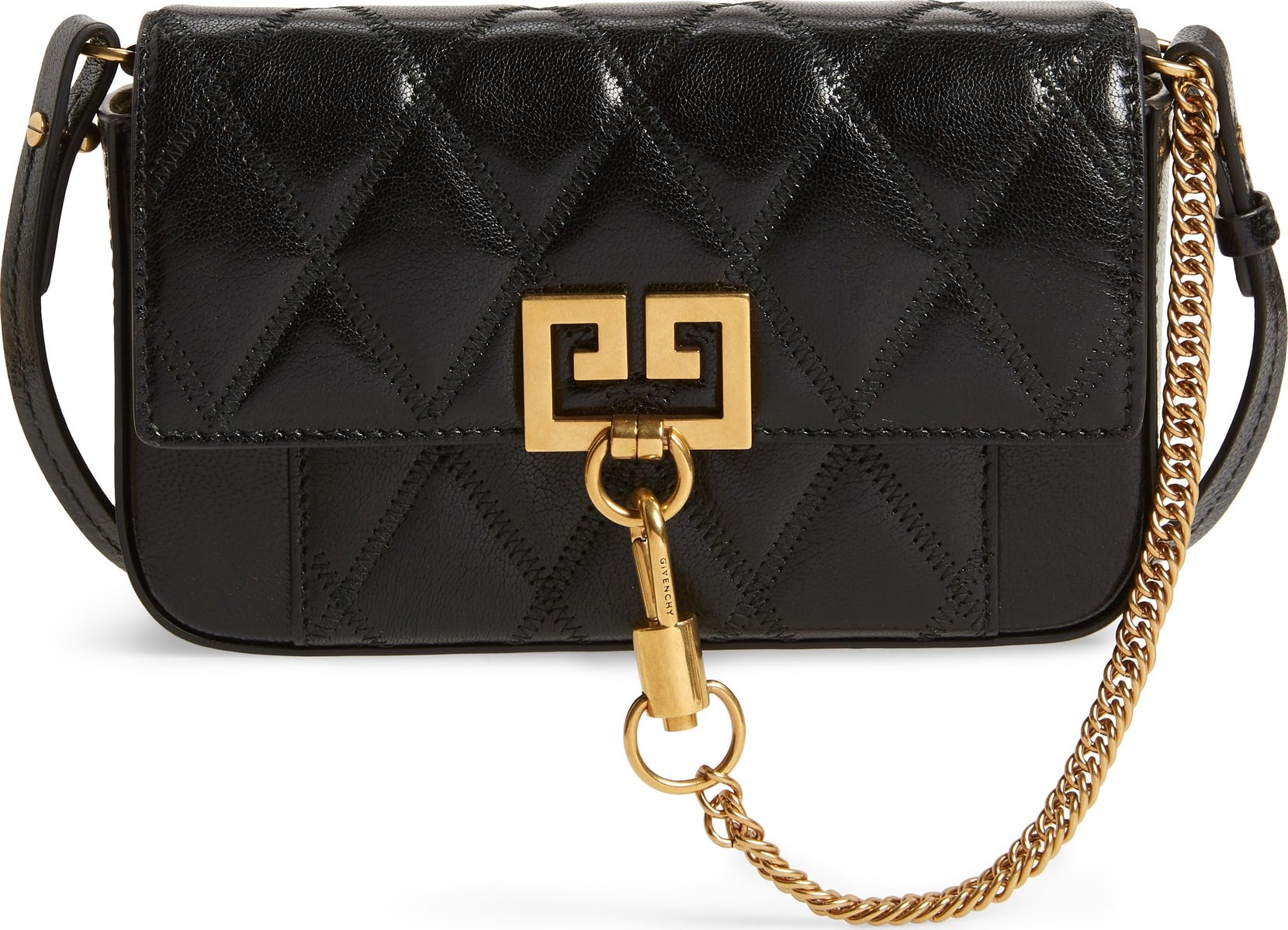 Givenchy Mini Pocket Quilted Convertible Leather Bag