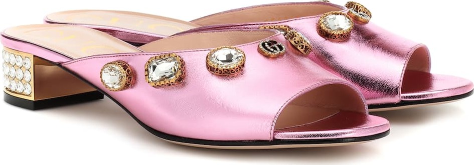 Gucci Embellished leather sandals