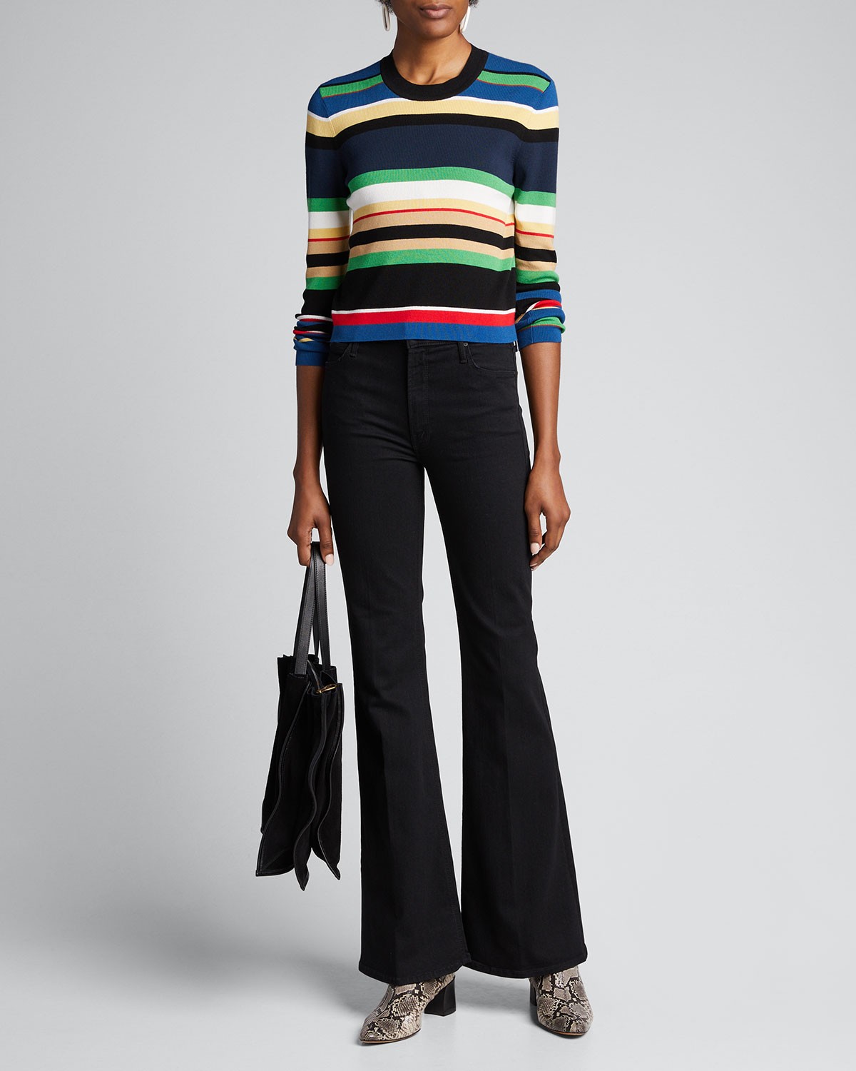 Veronica Beard Renata Striped Crewneck Sweater