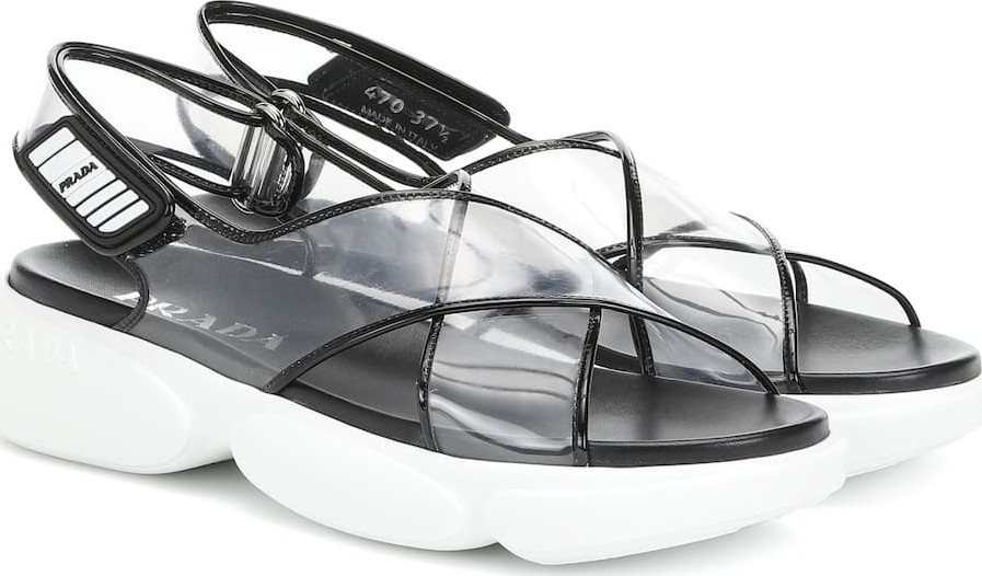 Prada PVC and leather sandals