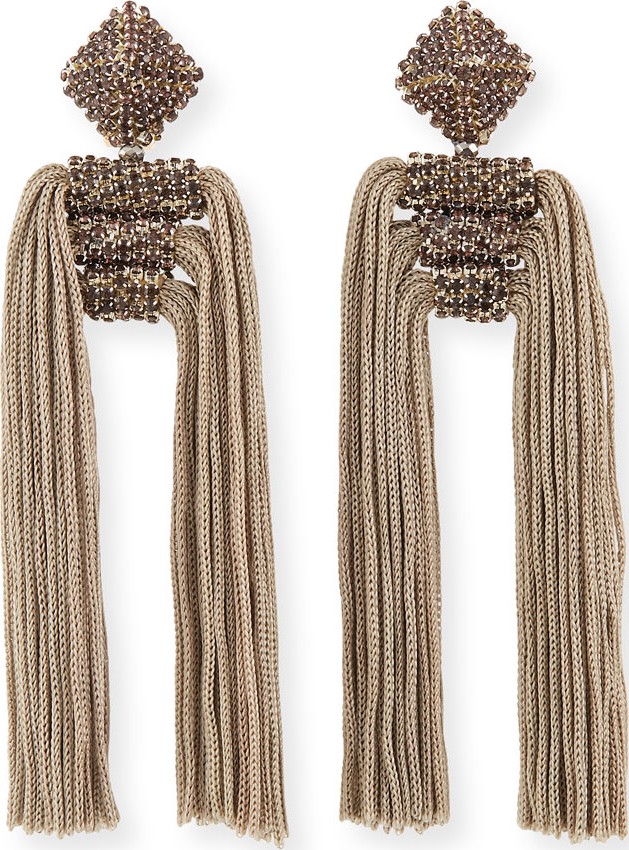 Sachin & Babi Dupio Crystal & Tassel Drop Earrings