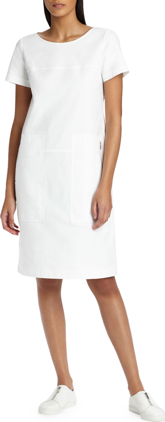 Lafayette 148 New York Farah Stretch-Canvas Shift Dress