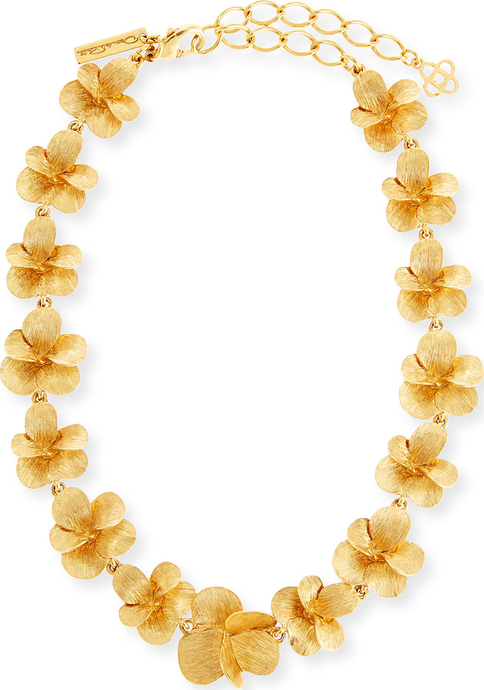 Oscar De La Renta Brushed Flower Necklace