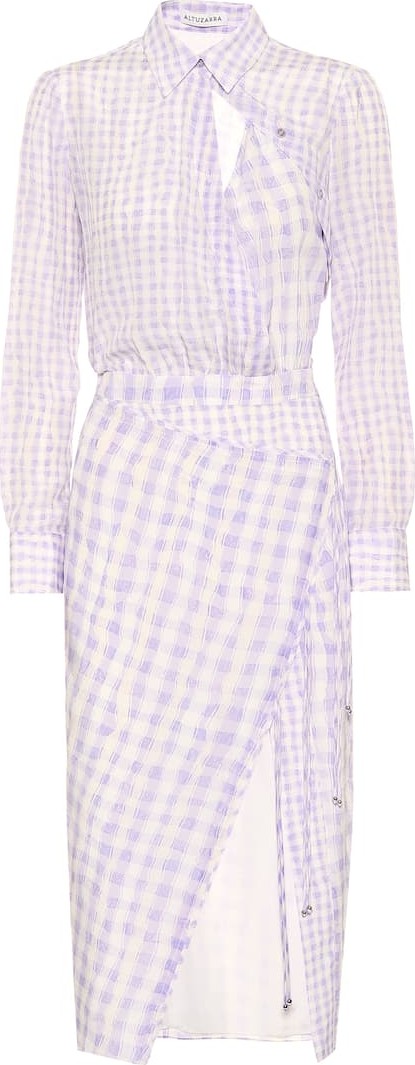 Altuzarra Constantina checked silk dress