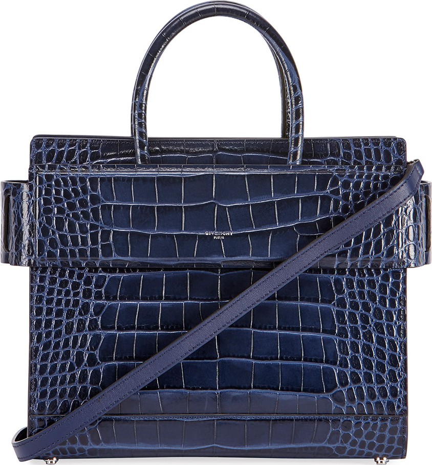 Givenchy Horizon Mini Alligator Tote Bag, Dark Blue