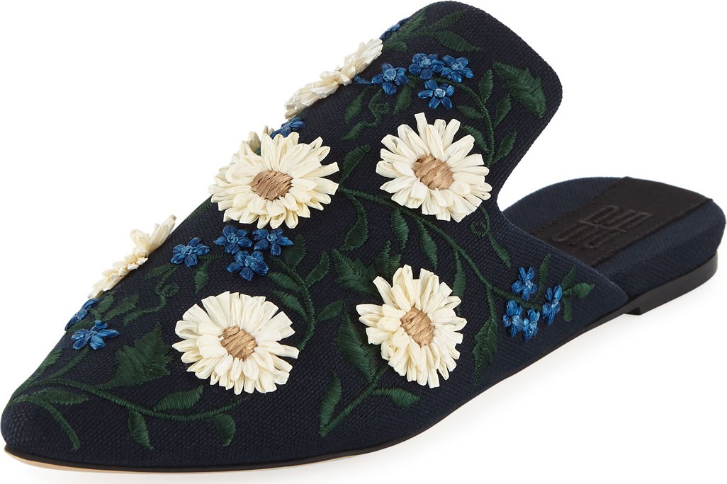Sanayi 313 Margherita Flower Embroidered Mules