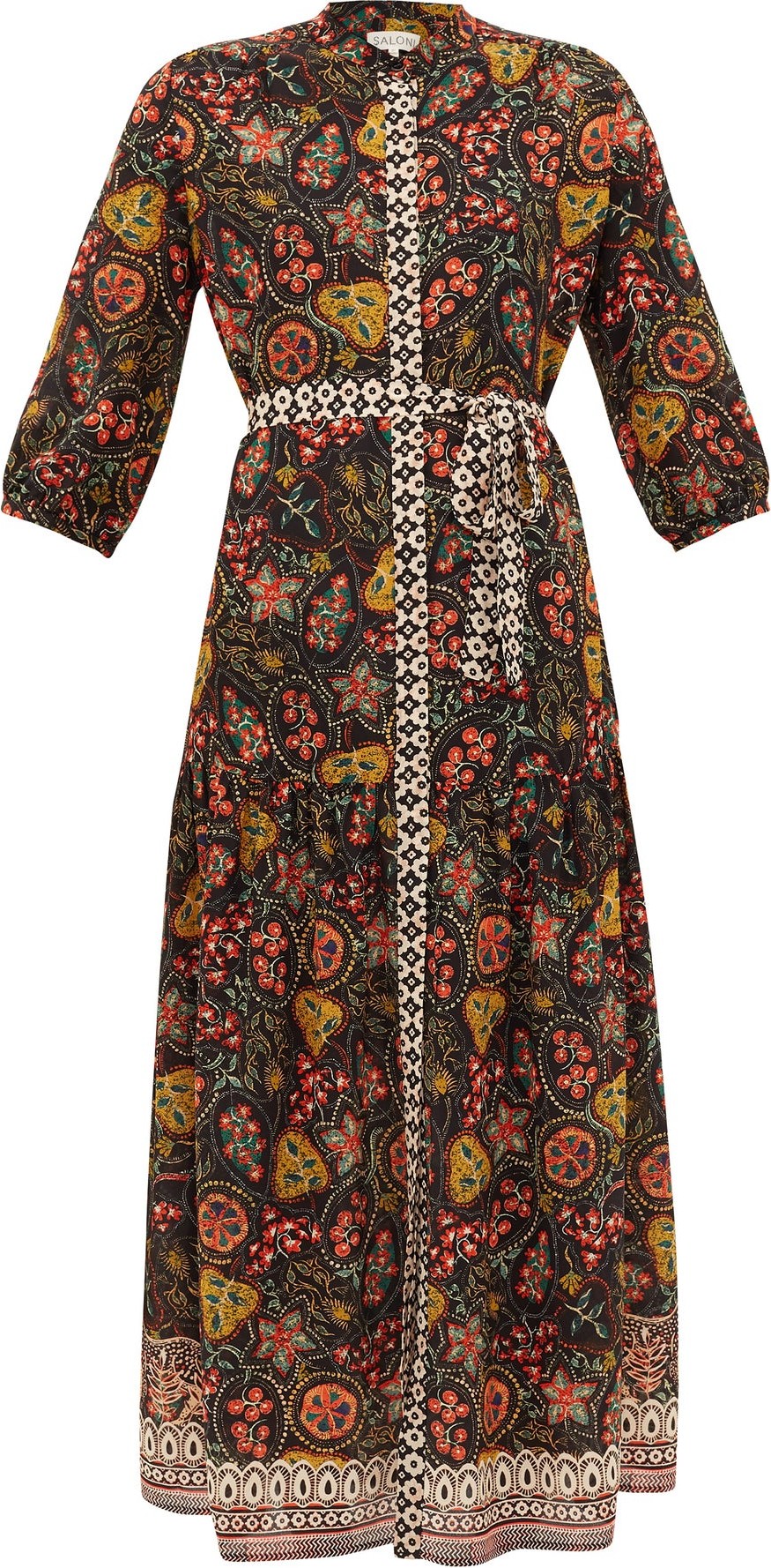 Saloni Tyra botanical-print silk midi dress