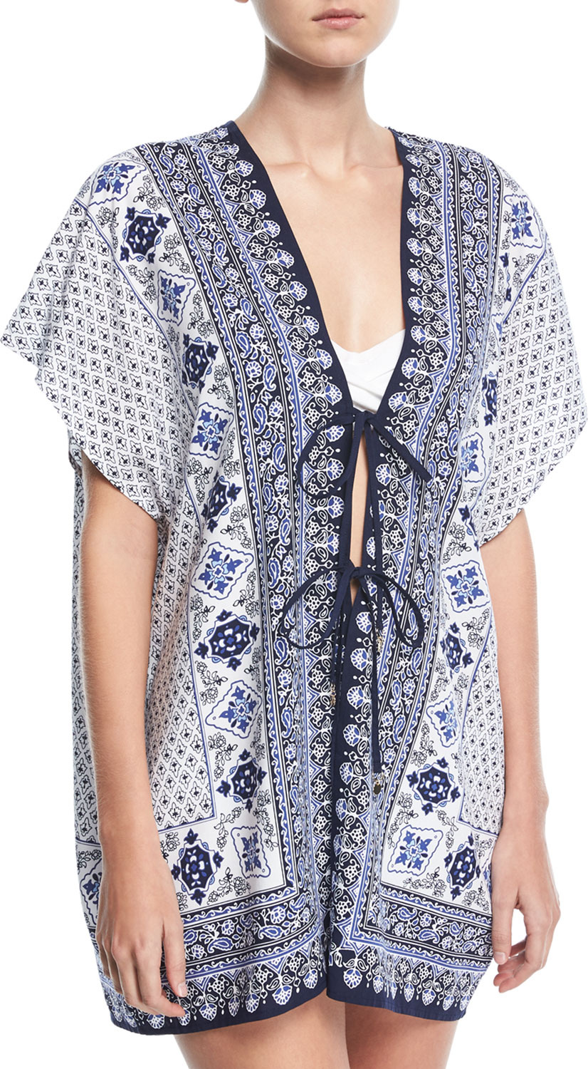 Tommy Bahama Tika Tie-Front Engineered Tunic, One Size