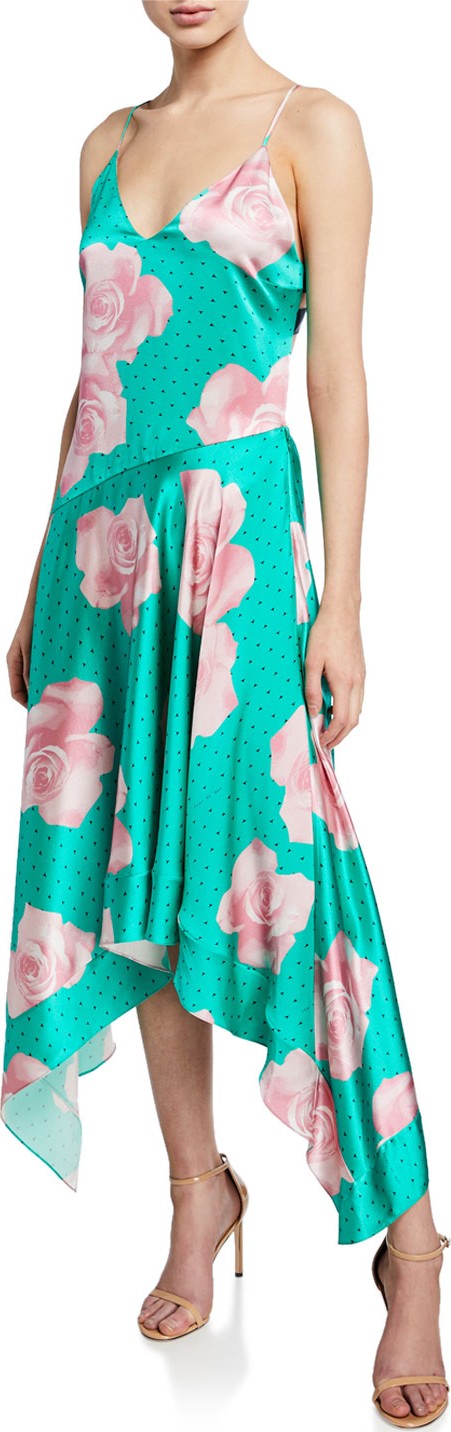 Fleur Du Mal Floral-Print Handkerchief Dress