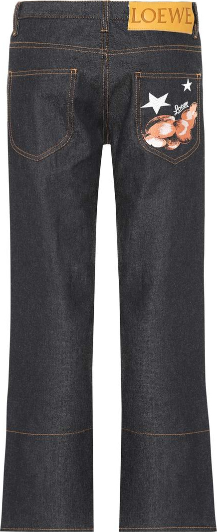 LOEWE Embroidered straight-leg jeans
