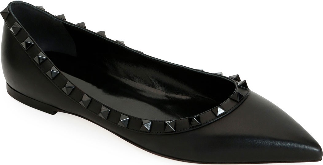 Valentino Rockstud Pointed Ballet Flats