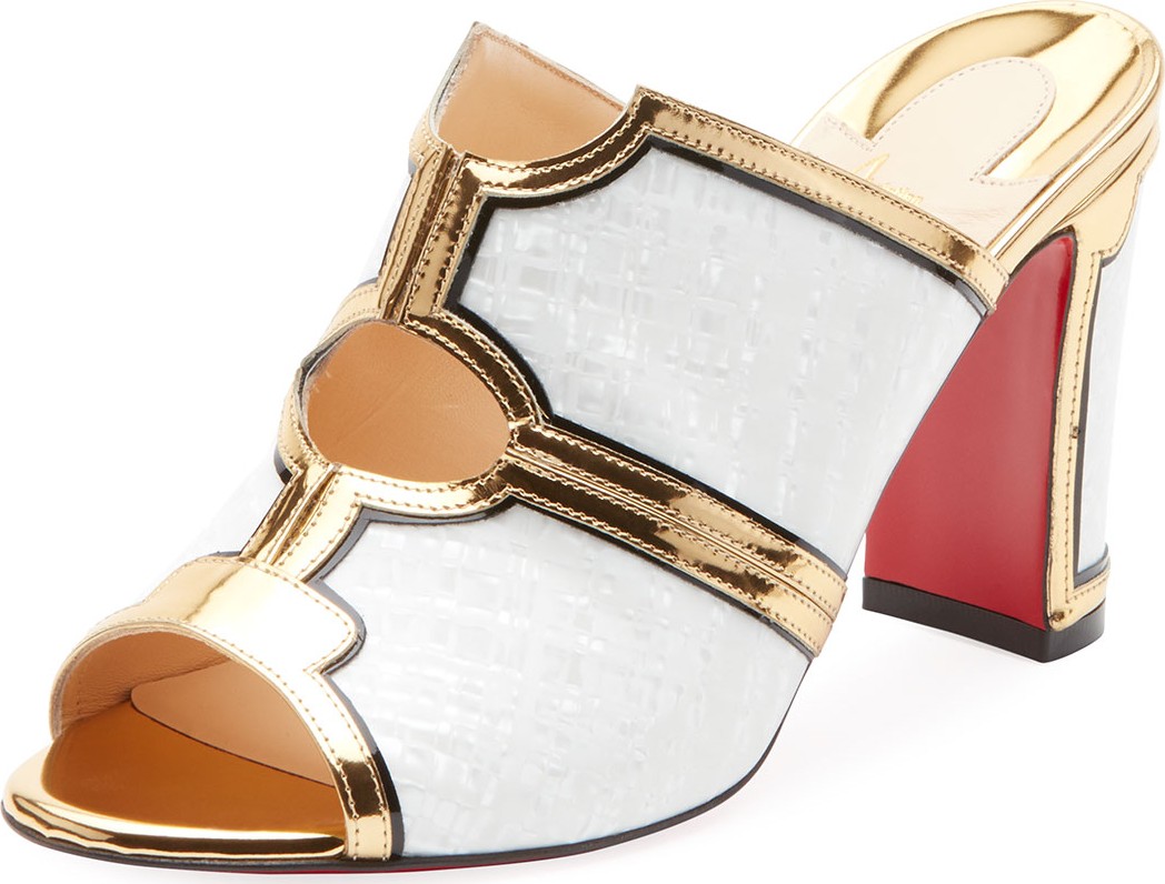 Christian Louboutin Interior Two-Tone Red Sole Mule Sandals