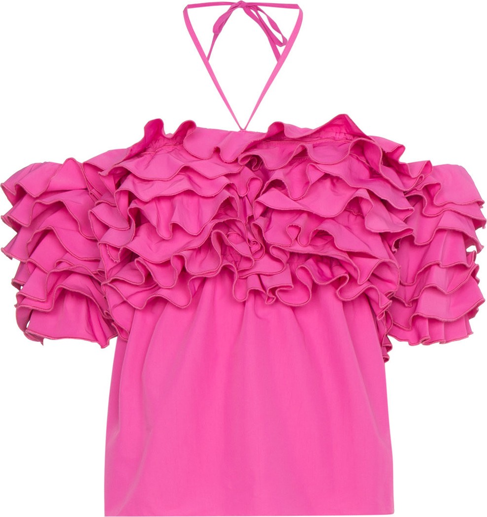 Rosie Assoulin Halterneck Ruffle Top
