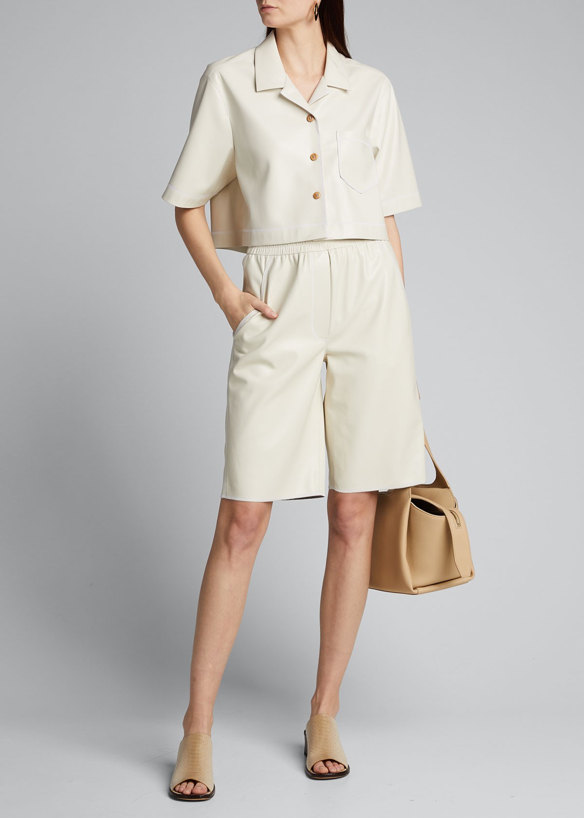 Nanushka Yolie Vegan Leather Shorts