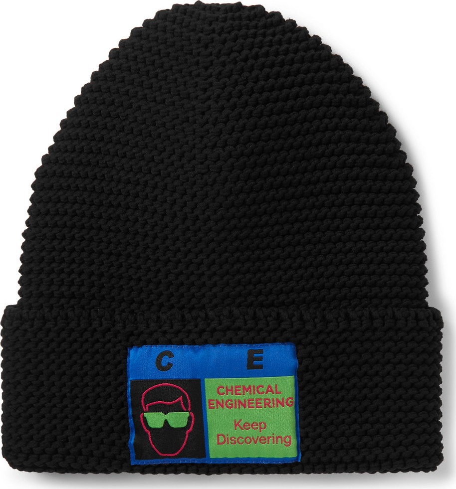 Cav Empt Logo-Appliquéd Ribbed-Knit Beanie