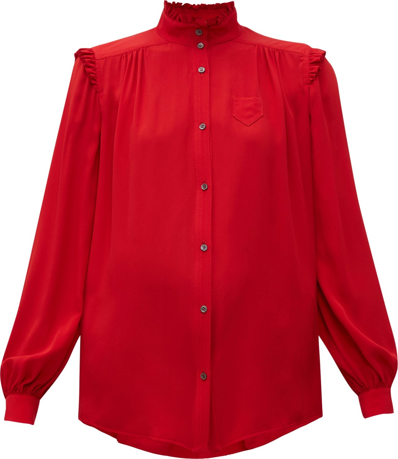 Nº21 Ruffle-trimmed crepe blouse