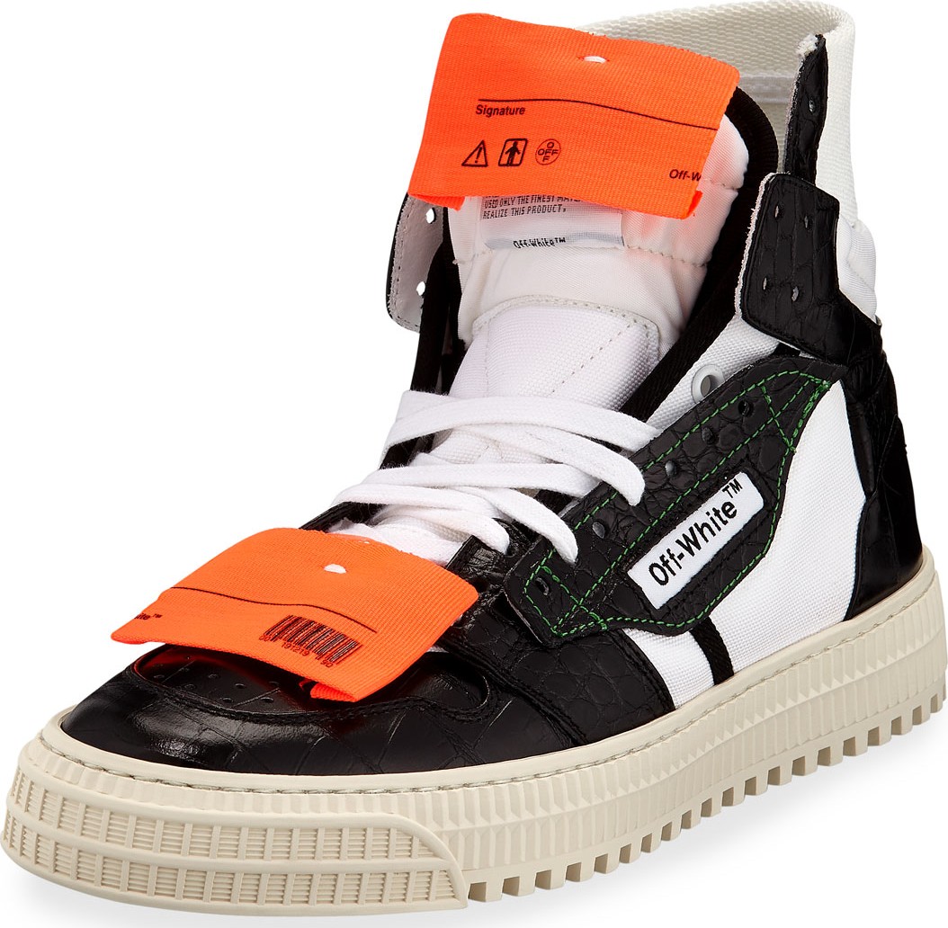 Off White Low 30 Leather Platform High-Top Sneakers