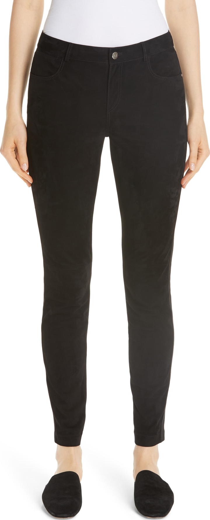 Lafayette 148 New York Mercer Suede Front Skinny Pants