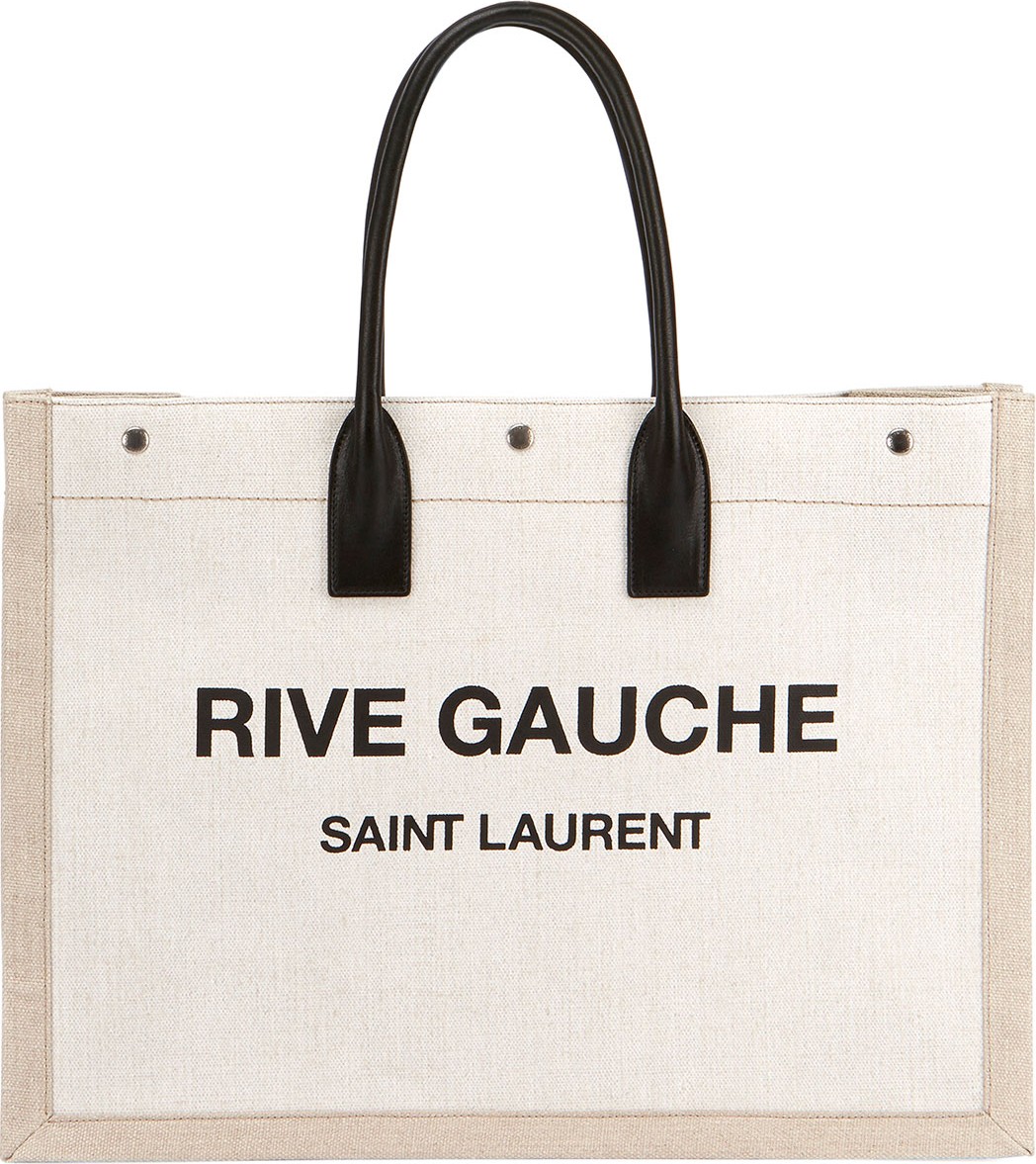 Saint Laurent Noe Cabas Large Rive Gauche Canvas Tote Bag