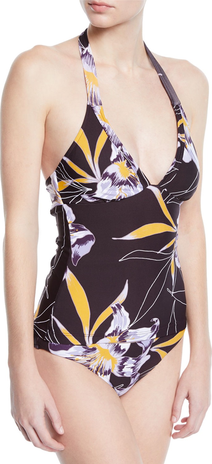 Seafolly Amulet Floral Halter Tankini Swim Top