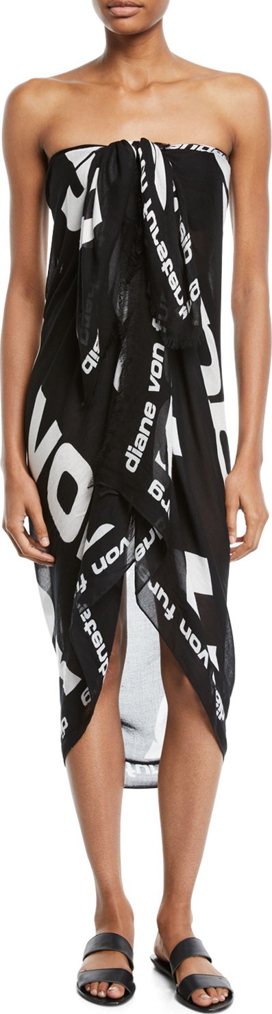 DIANE von FURSTENBERG Logo-Print Coverup Pareo