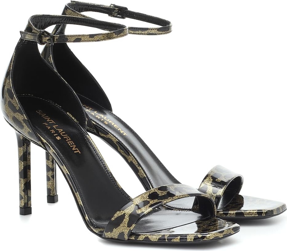 Saint Laurent Amber leopard-print leather sandals