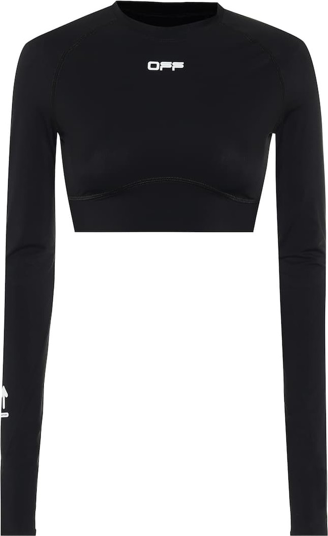 Off White Technical-jersey crop top