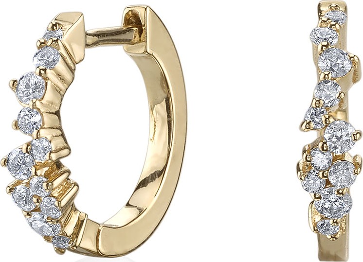 Sydney Evan 14k Gold Diamond Huggie Hoop Earrings