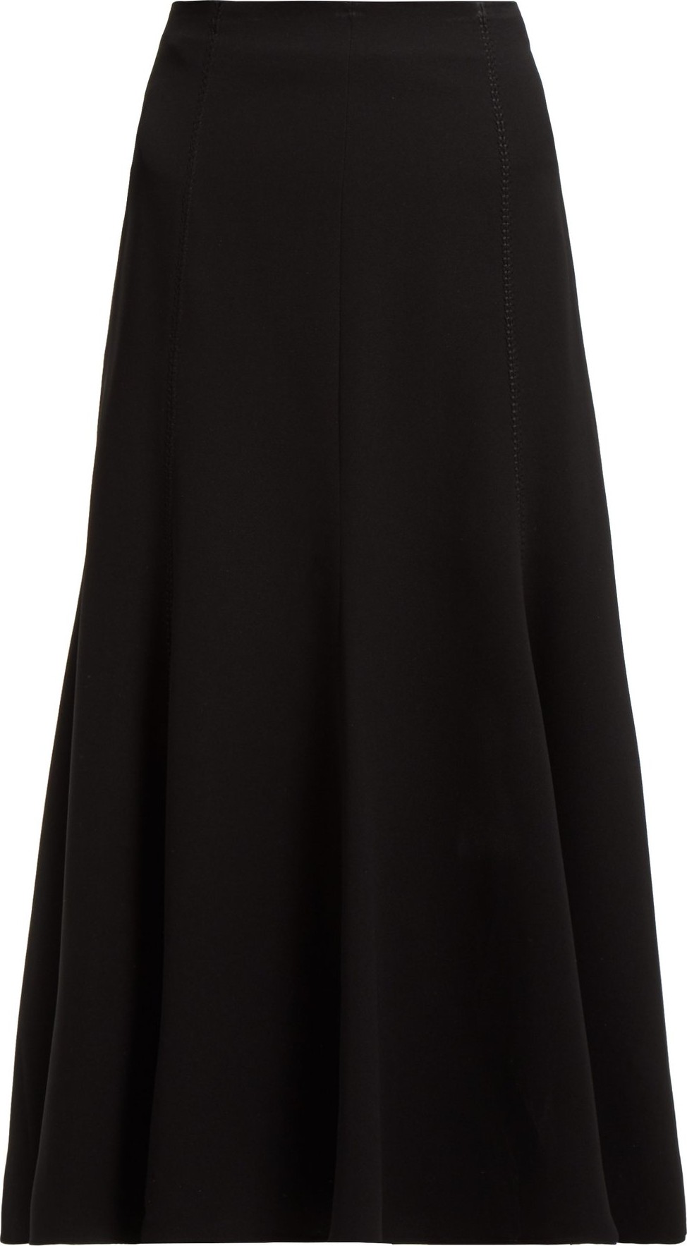 Gabriela Hearst Amy fluted stretch-silk crepe midi skirt