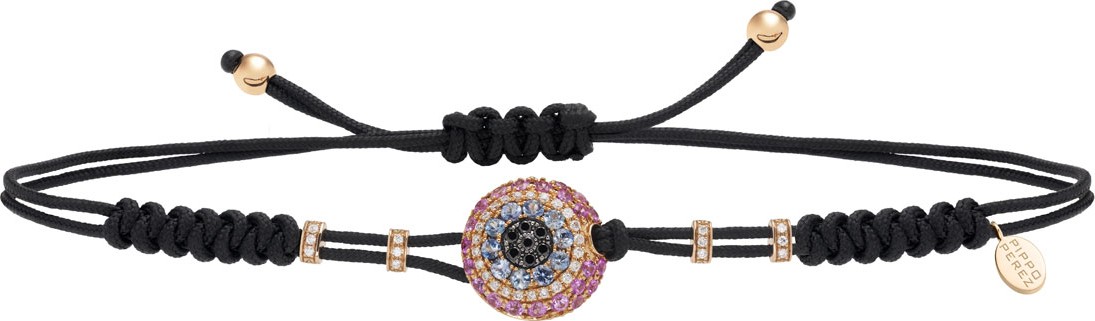 Pippo Perez Pull-Cord Bracelet with Diamond & Sapphire Fatima Eye
