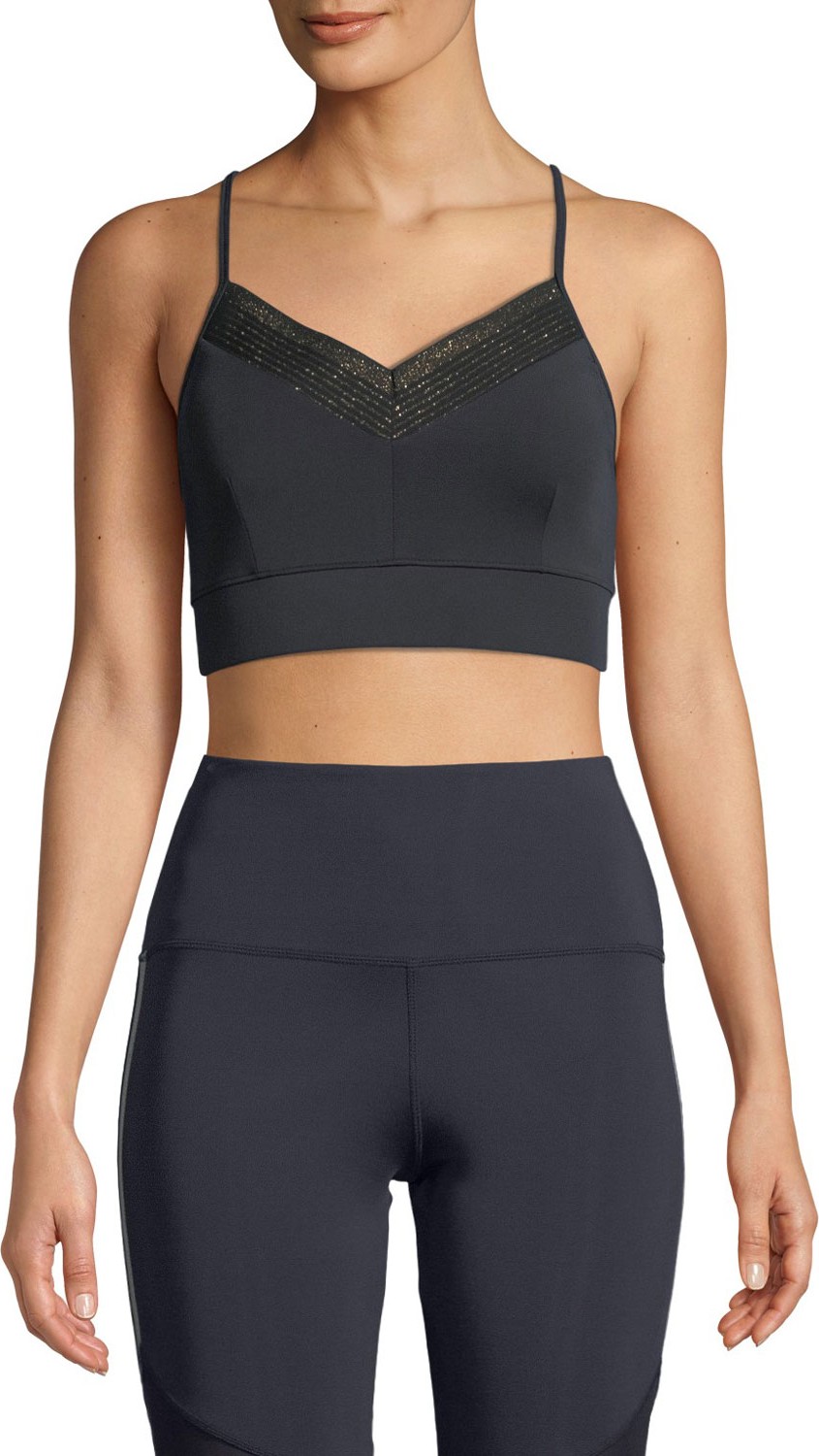 Nylora Hadley Metallic Cross-Back Sports Bra