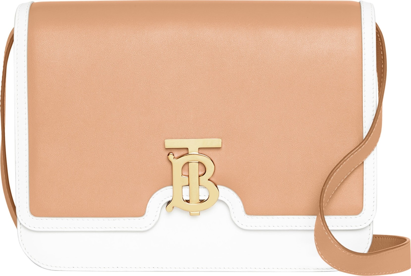 Burberry London England Medium Two-Tone Leather TB Bag