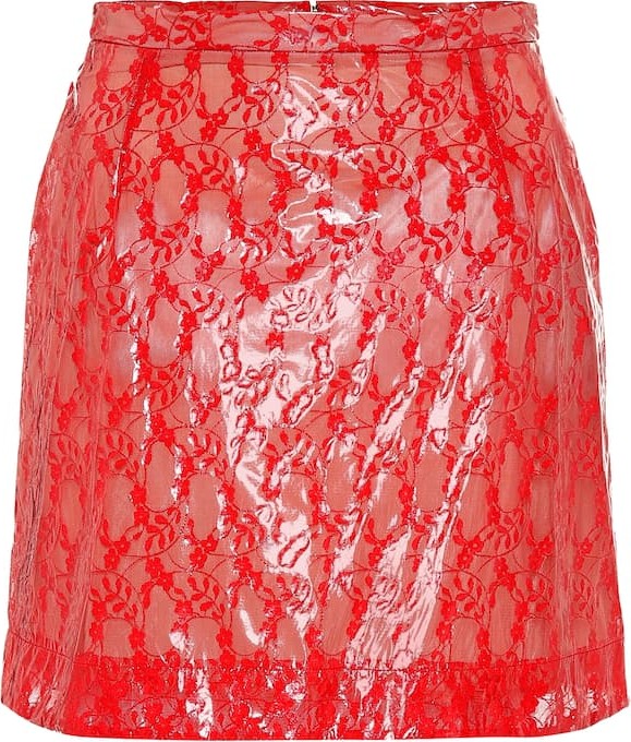 Christopher Kane Coated lace miniskirt