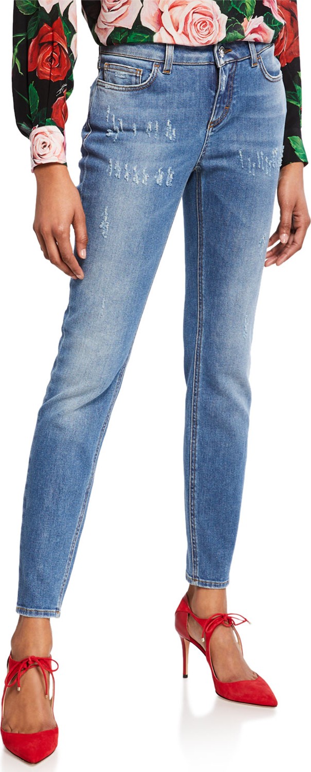 Dolce & Gabbana Kate Distressed Straight-Leg Jeans