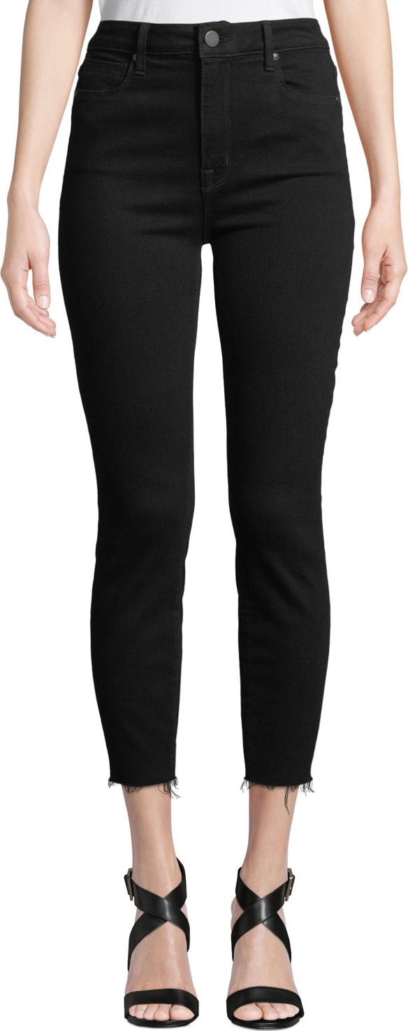 Parker Smith Bombshell High-Rise Skinny Cropped Jeans w/ Raw Hem